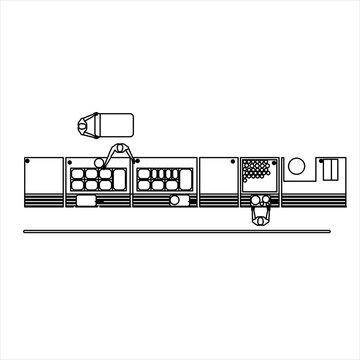 Vector design of a restaurant floor plan sketch