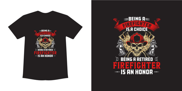 Fire Fighter t-shirt design template