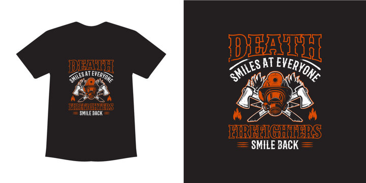 Fire Fighter t-shirt design template