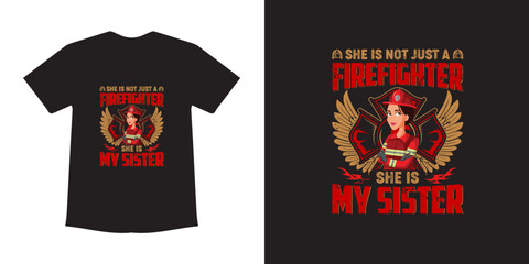 Fire Fighter t-shirt design template