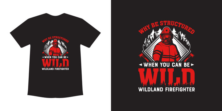 Fire Fighter t-shirt design template