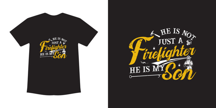 Fire Fighter t-shirt design template