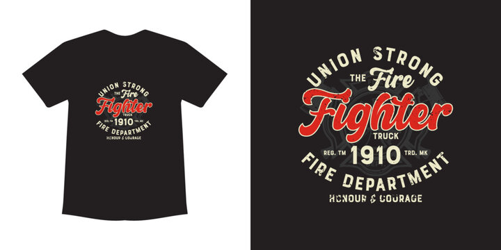 Fire Fighter t-shirt design template
