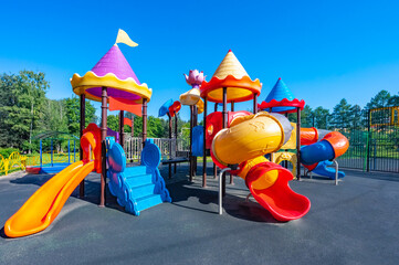 playground to play with a slide and stairs