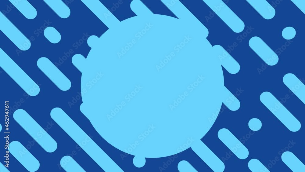 Poster geometric moving blue shapes, podium, abstract background in minimalism. modern looped animation bac