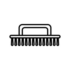 Cleaning Brush Vector Line Icon Design