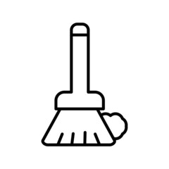 Broom Vector Line Icon Design