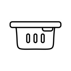 Laundry Basket Vector Line Icon Design