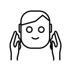 Wash Face Vector Line Icon Design