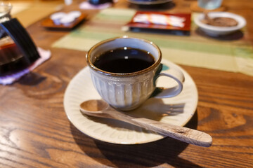 Coffee in Japanese old folk house, Ryukyu Traditional house