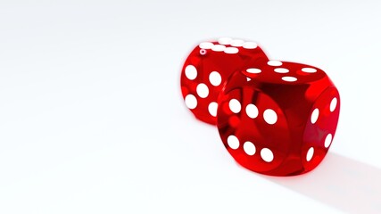 red dice on white background 4K