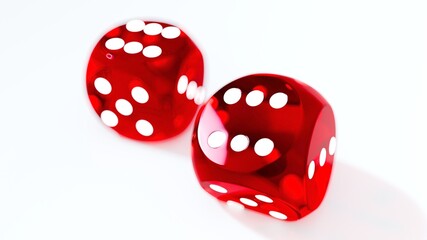 red dice on white background 4K