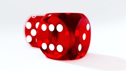 red dice on white background 4K