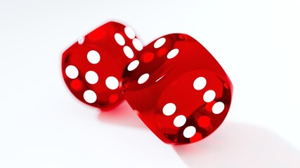 red dice on white background 4K