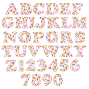 pink floral pattern alphabet
