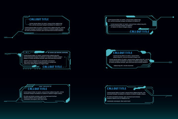 Callout Digital Futuristic Information UI Template Vector Set.