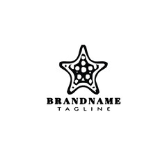 starfish logo icon design template black isolated vector illustration