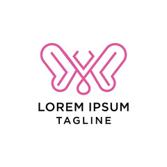 Abstract M Butterfly logo design vector