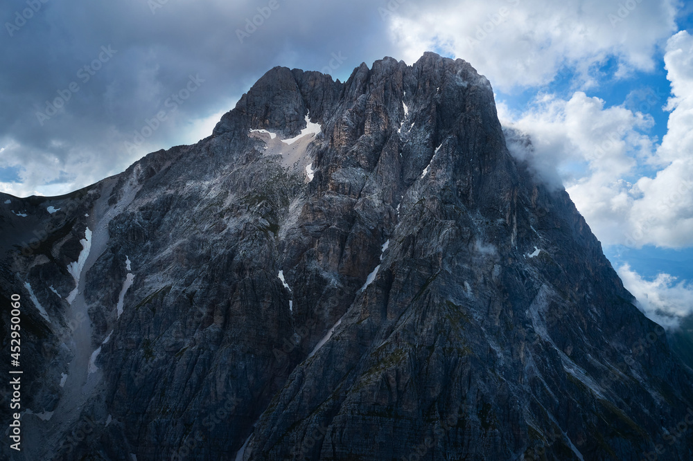 Wall mural aerial view detail of the great horn of the mountain complex of the gran sasso d'italia abruzzo