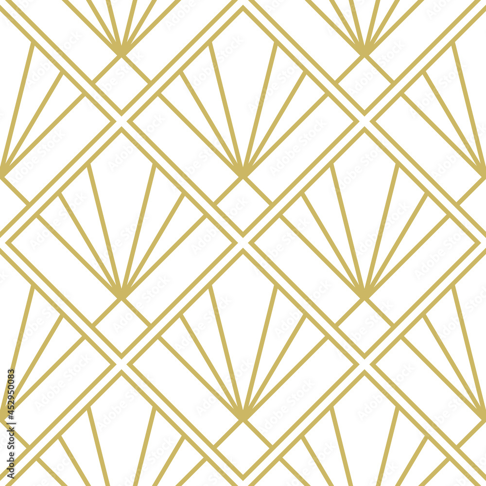 Wall mural Art Deco Pattern. Seamless geometric vintage decoration. Minimal lines desig