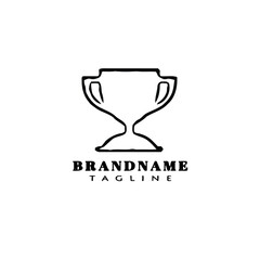 cute trophy logo cartoon icon vector