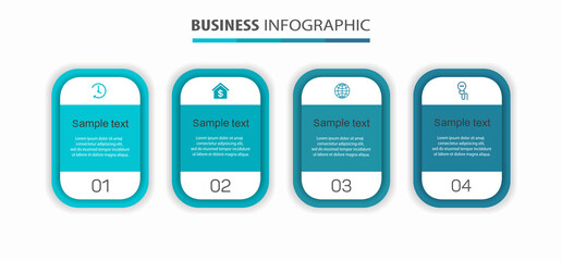 Business  infographic design template with 4 options. Can be used for workflow layout, diagram, annual report, web design, steps or processes 