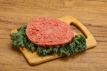 Raw beef burger cutlet for burger