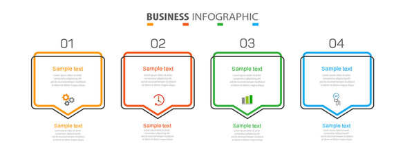 Business  infographic design template with 4 options. Can be used for workflow layout, diagram, annual report, web design, steps or processes 