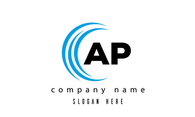  technology AP latter logo vector