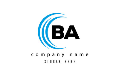  technology BA latter logo vector