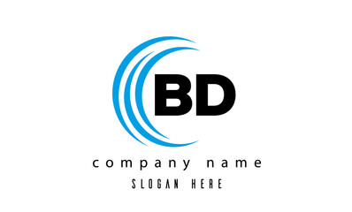  technology BD latter logo vector
