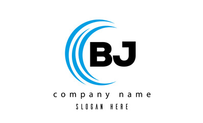  technology BJ latter logo vector