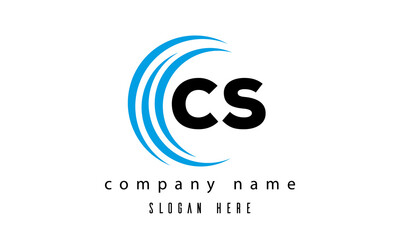 creative technology CS latter logo vector