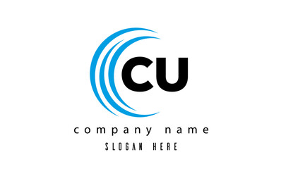 Fototapeta premium creative technology CU latter logo vector