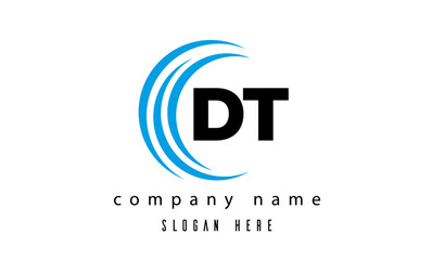 creative technology DT latter logo vector