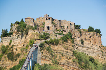 Civita di Bagnoregio (dying city)old  town in the Province of Viterbo in central Italy. Tourist town on the mountain