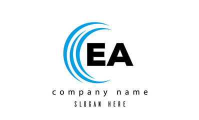 creative technology EA latter logo vector