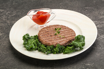 Grilled beef cutlet for burger