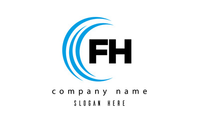creative technology FH latter logo vector
