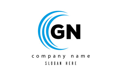 technology GN latter logo vector