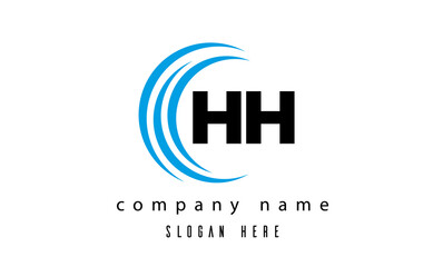 technology HH latter logo vector