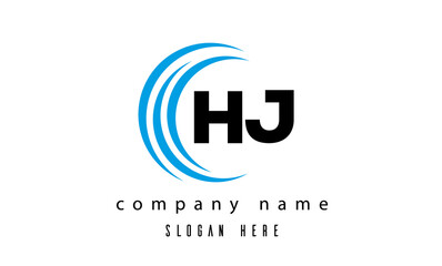 technology HJ latter logo vector