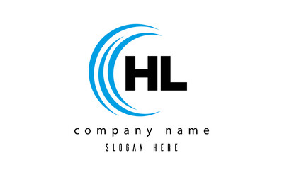technology HL latter logo vector