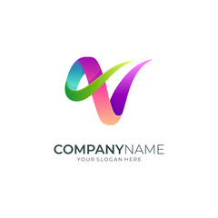 Letter V luxury gradient logo