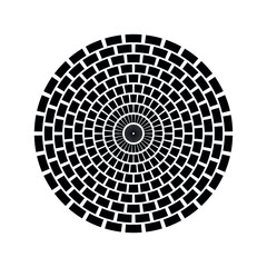 Black and white circle background, creative geometric pattern