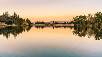 Fototapeta na wymiar Vasona Lake with Reflection in Los Gatos California