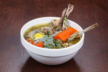 Caucasian cuisine - soup with lamb