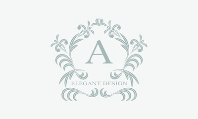 Monogram template with the initial letter A. Logo for cafe, bar, restaurant, invitation. Business style and brand of the company.