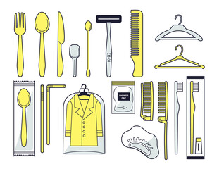 特定プラスチック仕様製品に関するイラストセット