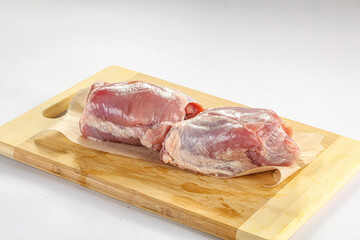 Raw turkey hip fillet isolated